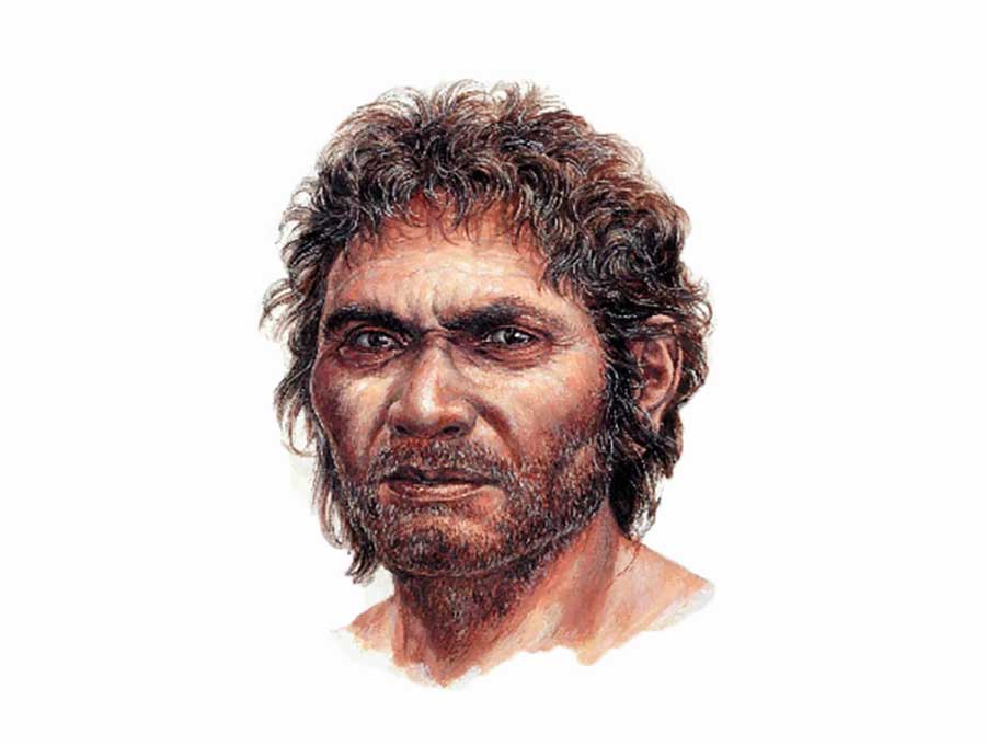 The Japanese population is descended from the Minatogawa man, depicted here in an artistic reconstruction. Source: Teruya Yamamoto / National Museum of Nature and Science, Tokyo