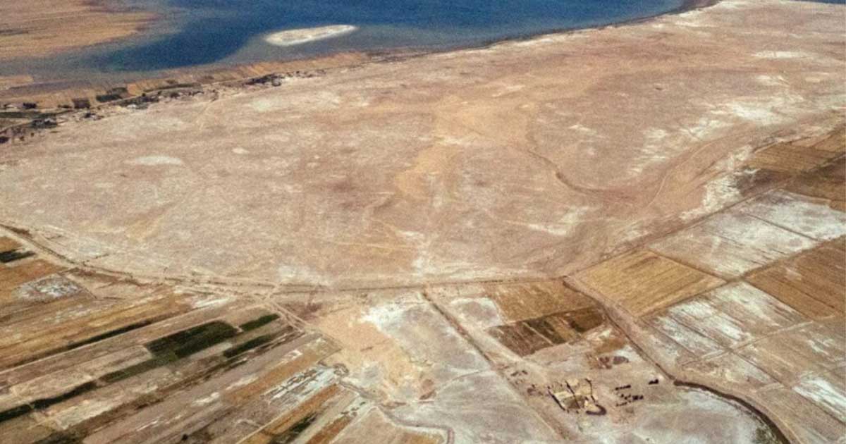 Remote sensing and drone footage of the Lagash / Tell al-Hiba site was deployed to conclude that the ancient Mesopotamian city was made up of four marsh islands. Source: Lagash Archaeological Project