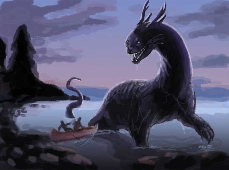 The malevolent Mishipizheu monster-god of Lake Superior. Source: SJB1995 / CC-BY-SA