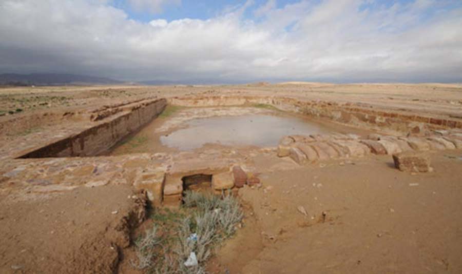 The Nabateans built this reservoir at the Nabataean city of ancient Hawara, modern Humayma or “Humeima”. Source: Larry W. Mays