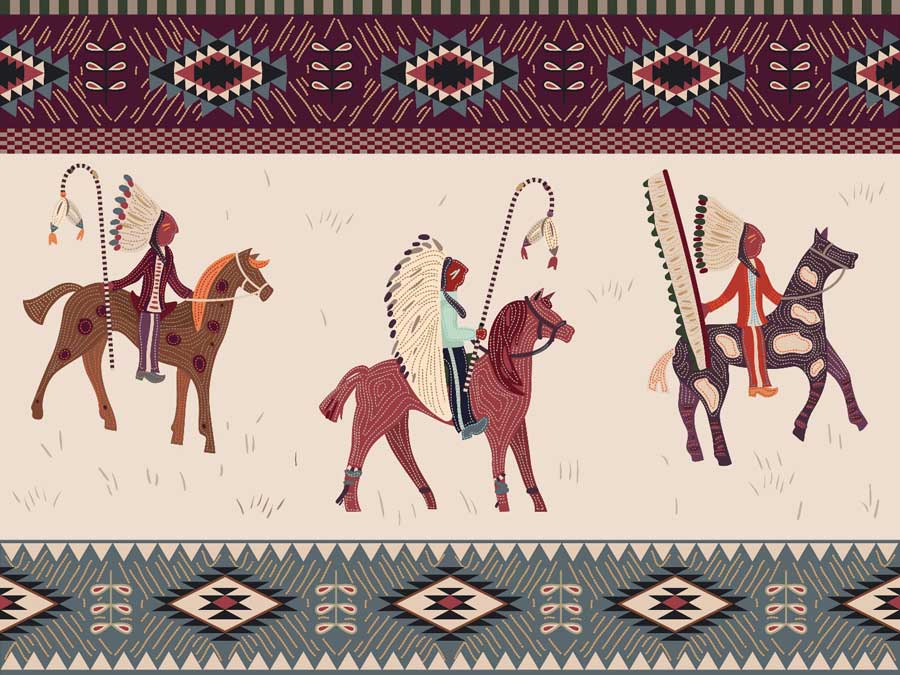 La mitología navajo está entretejida en la cultura navajo y sus alfombras legendarias. Fuente: Oscar Fantasma / Adobe Stock