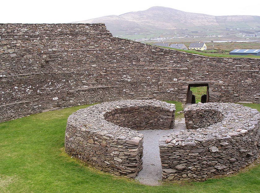 Stone ringfort, “Ring of Kerry” in Ireland. 