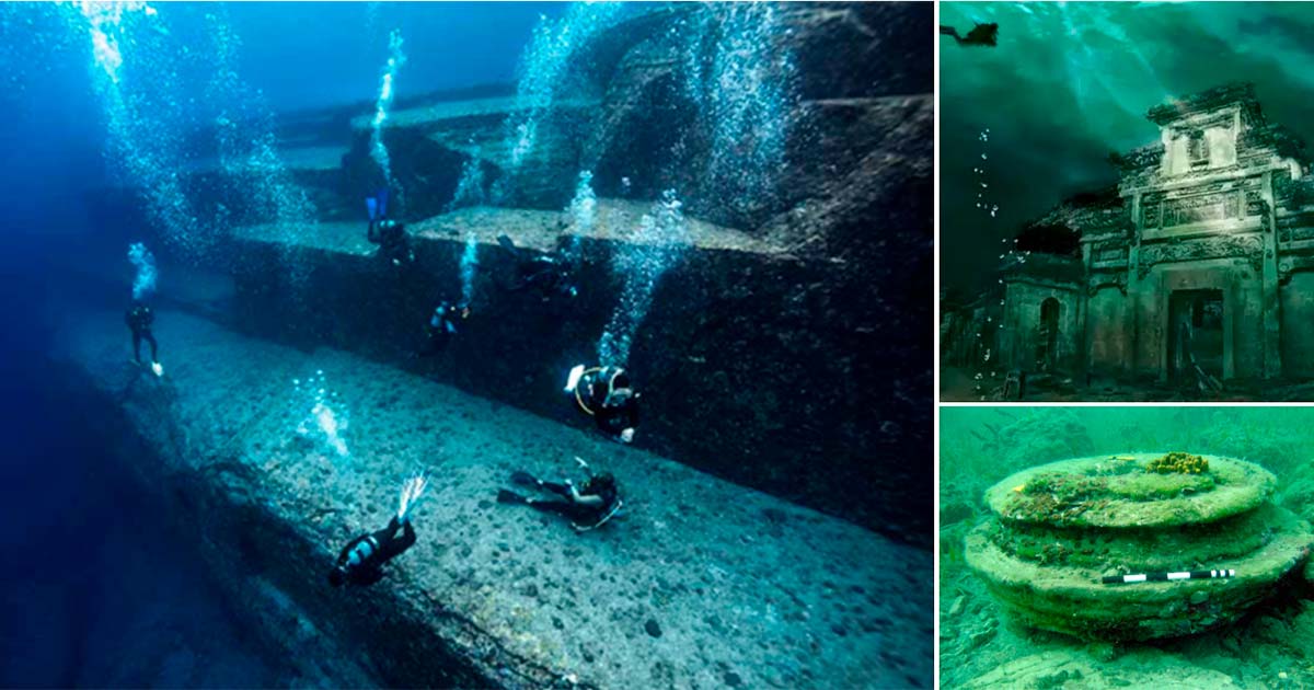 Divers studying various underwater discoveries.  Source: nudiblue /Adobe Stock / ShashiBellamkon/flickr / University of Athens