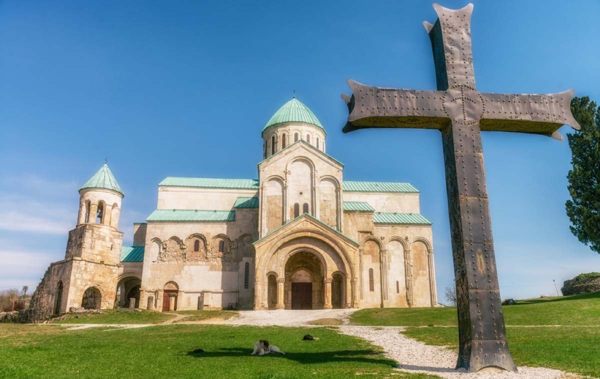 The Cathedral of the Dormition is an 11th century cathedral in Kutaisi, Georgia of the Bagrationi dynasty. Photo source: viii / Adobe Stock.