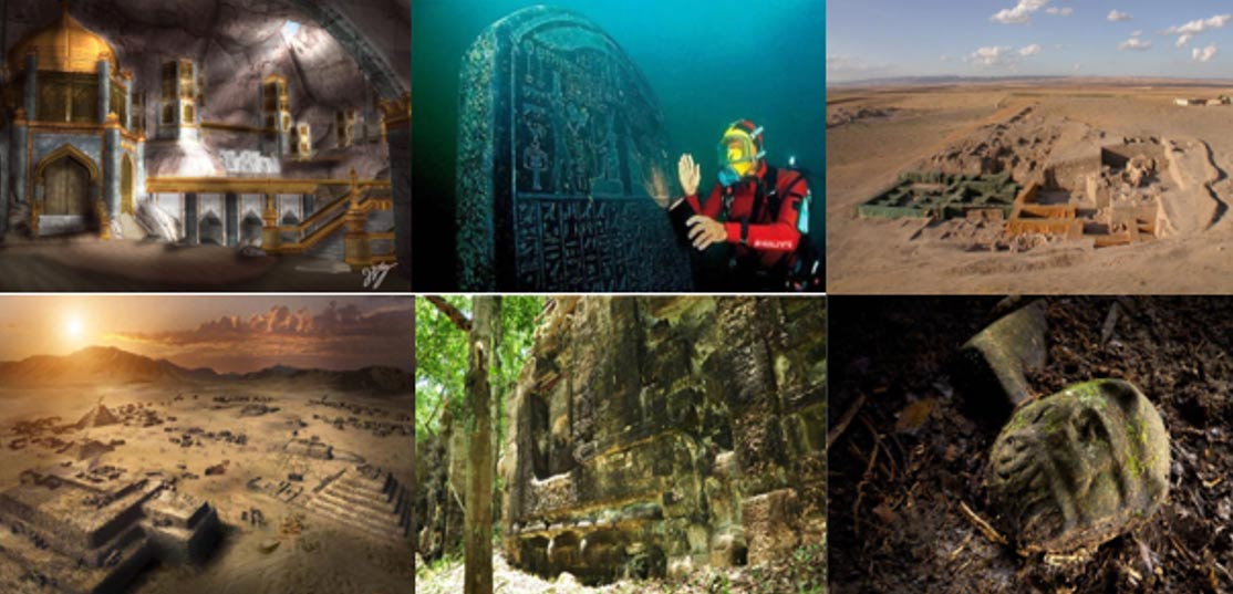 A compilation of lost cities that have since been found.