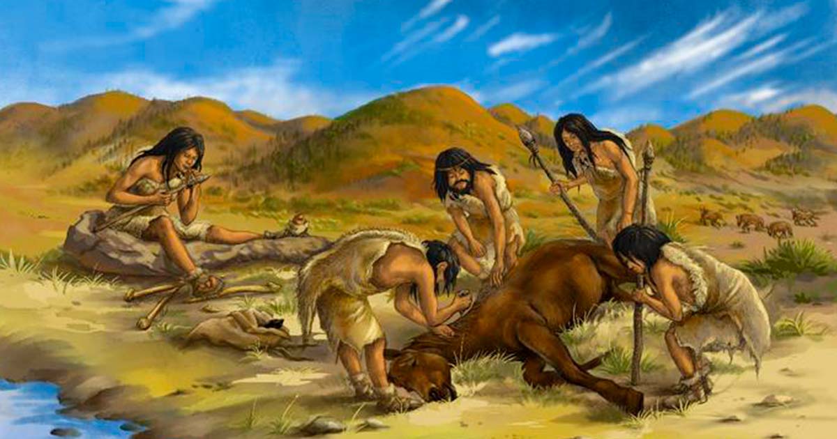 Reconstruction of Shiyu "horse-hunters", earliest known modern humans in China. Source: GUO Xiaocong/Nature
