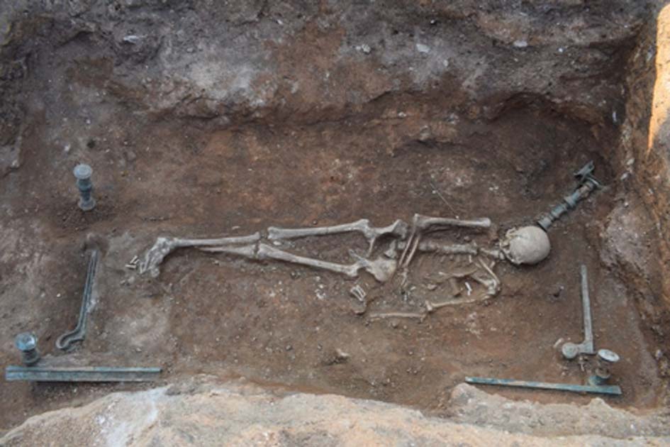 The Hellenistic tomb of a woman found in the Kozani region of Greece. Source: Kozani Ephorate of Antiquities