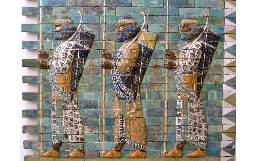 Mosaic depicting Persian archers