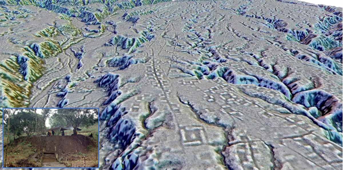 A lidar map of the city of Kunguints in the Ecuadorian Amazon reveals ancient streets lined with houses.