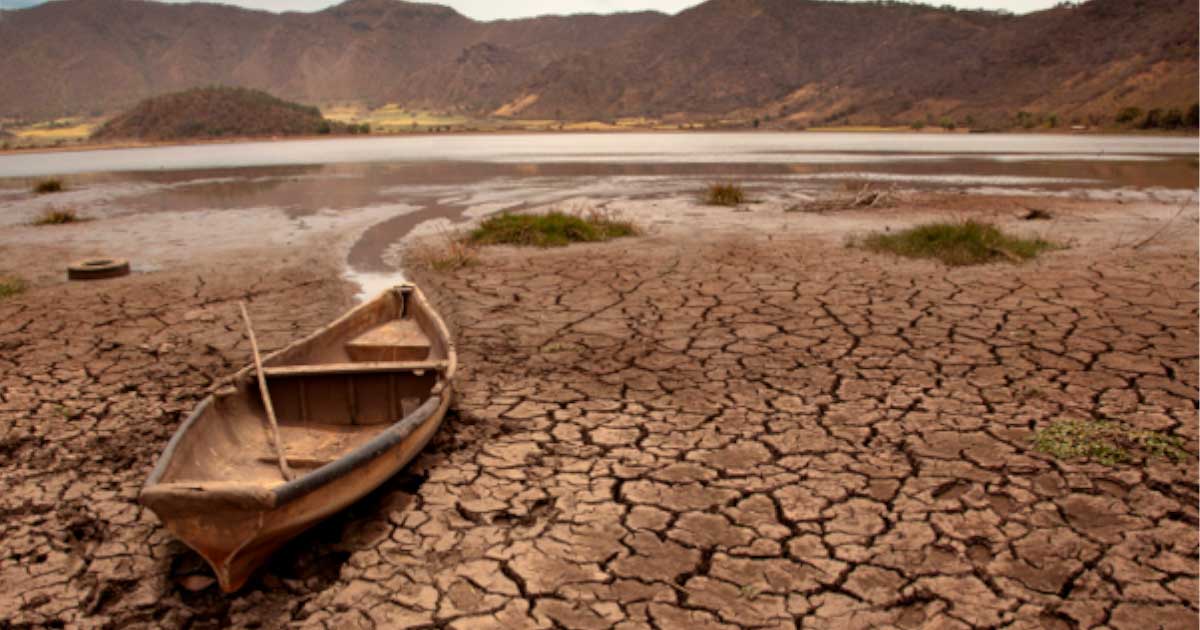 Dried up lake with boat, a scene now more common due to climate change. Source: maxcam / Adobe Stock