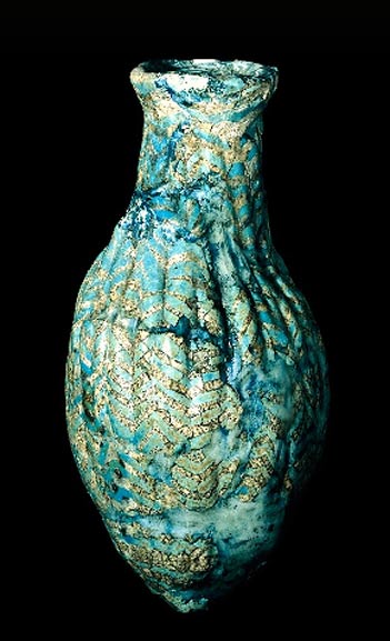 Mesopotamian fluted glass bottle (1300-1200 BC) 