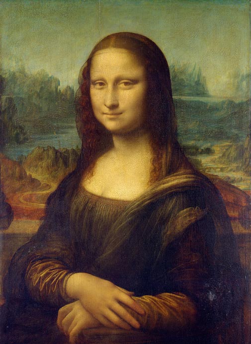he full Mona Lisa painting by Leonardo da Vinci.