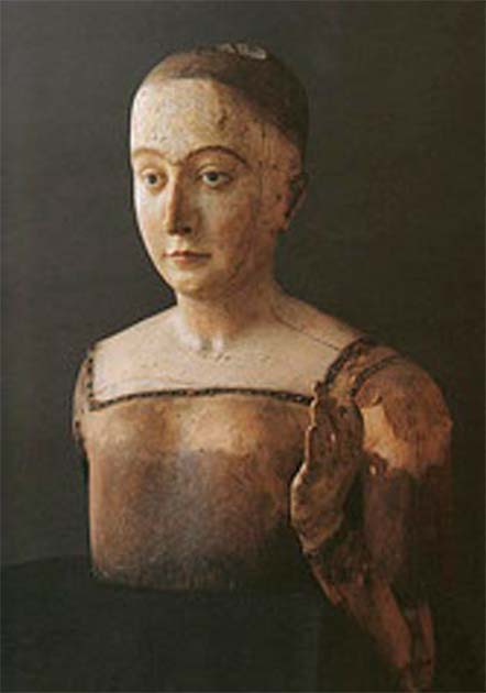 The funeral effigy (without clothes) of Elizabeth of York, mother of King Henry VIII, 1503, Westminster Abbey. (Public Domain)
