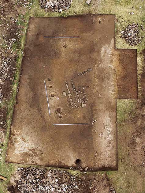 The stone bull geoglyph was part of this Early Bronze Era burial from over 4,000 years ago, discovered in southern Siberia near the Mongolian border. (Institute of History of Material Culture / Siberian Times)