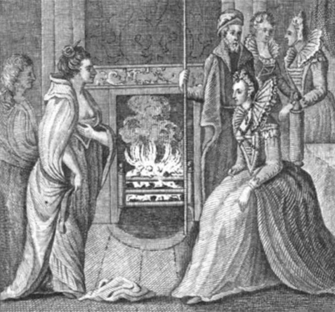 The meeting of Grace O'Malley and Queen Elizabeth I. (Public Domain)