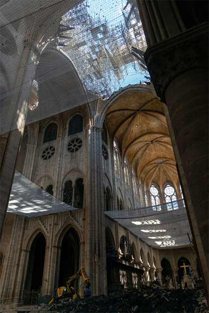 El interior de la planta baja del proyecto de restauración de Notre-Dame. (Amigos de Notre-Dame de París)
