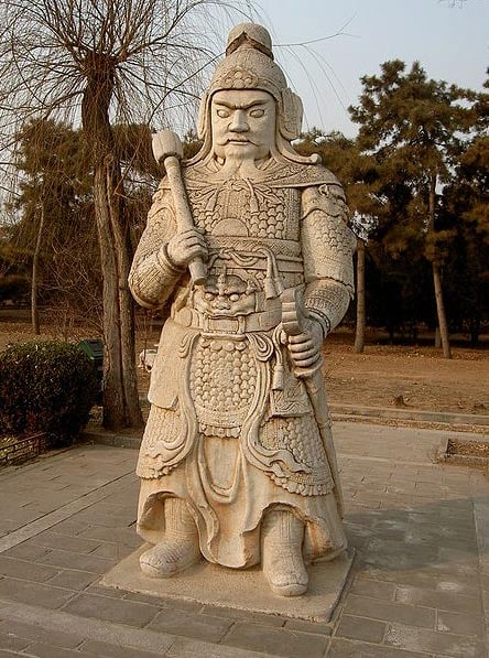 One of the three human statues that line the Spirit Way, Changping, China.