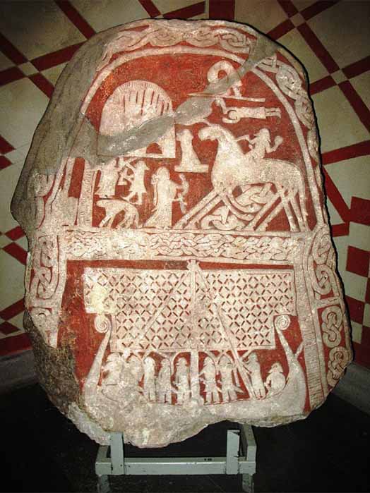 The Tjängvide image stone with illustrations from Norse mythology. Gotland, Sweden. (Berig/ CC BY-SA 4.0)