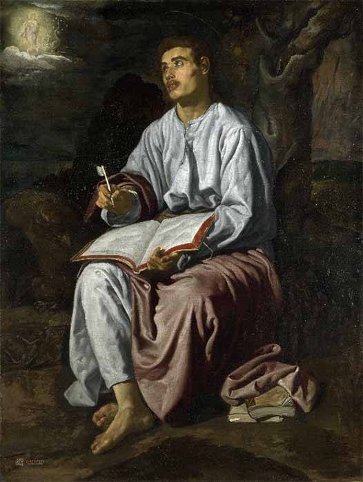 Juan de Patmos, el autor del Apocalipsis de Diego Velázquez (1619) National Gallery Londres (Dominio público)