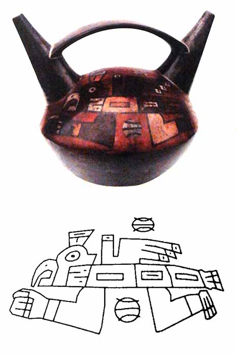 The griffin deity Pacha-Kamaq (Pachacamc) on a Wari pot (Yuraqsiki/CC BY-SA 3.0)