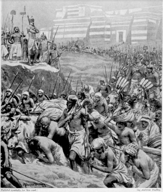 The classic narrative related to the Hyksos dynasty, tells a tale of foreigners who invaded Egypt and seized power to rule from Avaris in the Nile delta, before being expelled to the Levant. This artwork by Patrick Grey depicts the Explusion of the Hyksos. (Patrick Grey / CC BY 2.0)