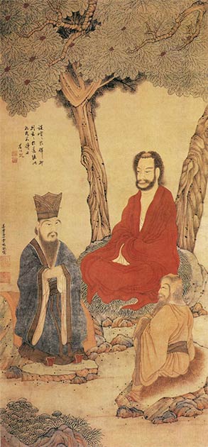 Confucius Lao-tzu and Buddhist Arhat. (Public Domain)