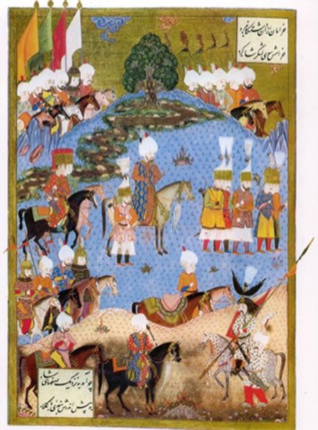 Suleiman the Magnificent, ruler of the Ottoman Empire, marching with army in Nakhichevan, summer 1554, (Wetwassermann~commonswiki / Public Domain)