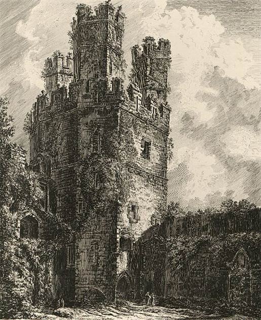 Left: The history of Caernarfon Castle provides insight into Wales' turbulent past. (Saolcha / CC BY-SA 3.0). Right: Caernarfon Castle fell into disrepair until the 1870s, when funds were provided to repair the castle. (National Library of Wales / CC0)