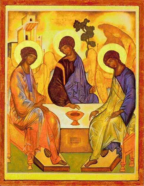 Holy Trinity by Andrei Rublev, a famed Russian artist who worked in the Byzantine style. (The Yorck Project / Public Domain)