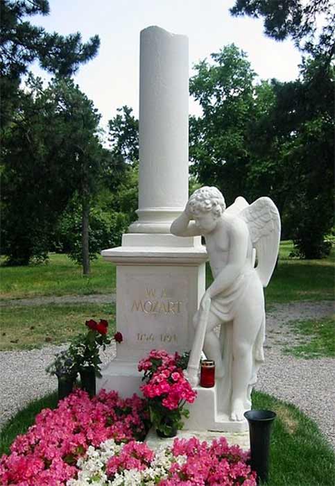 The memorial gravestone of Wolfgang Amadeus Mozart in St Marks Cemetery, Vienna.(CC BY-SA 2.5)