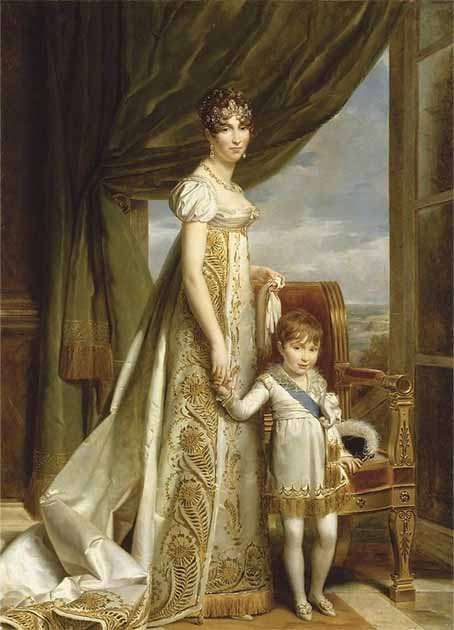 Portrait of Queen Hortense with her second son, Prince Napoléon Louis. (Public Domain)