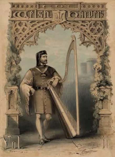 An imaginary portrait of medieval Welsh-language poet Dafydd ap Gwilym.