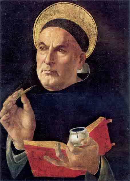 Thomas Aquinas as imagined by Sandro Botticelli. (Public domain)