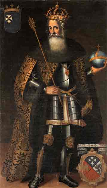 The initial phase of the construction of Loarre Castle was ordered by Sancho the Great, depicted in this portrait by Felipe Ariosto. (CC BY-SA 4.0)