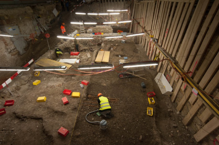 excavation in the music hall of the Stadtcasino 