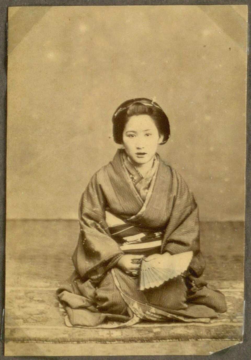 A married woman, known by her red-coloured teeth, Japan.
