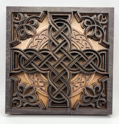 Celtic mandala wood art from Ancient Origins.