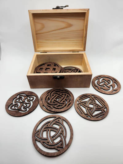Coaster set with box.