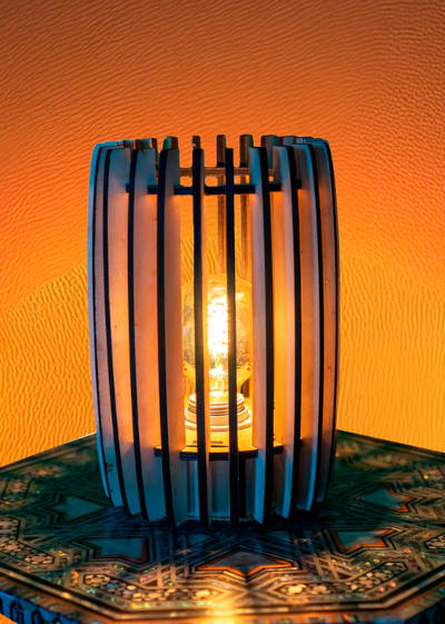 Wooden decorative lamp.