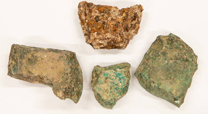 Four exploding shot fragments