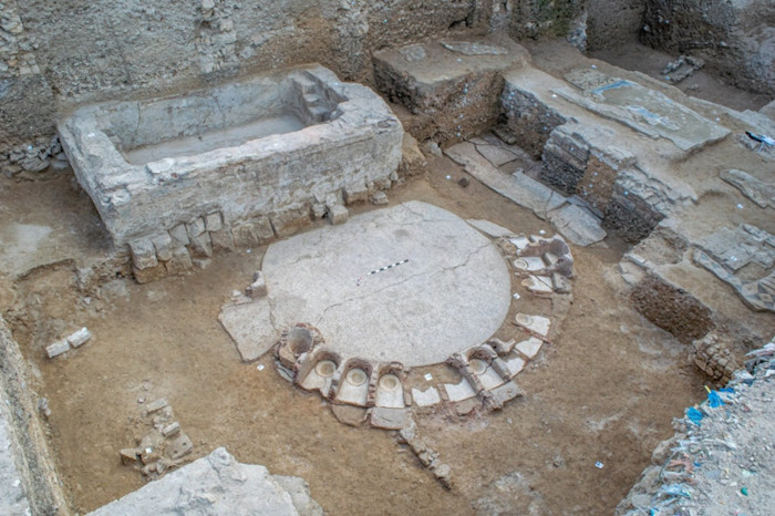 The circular public bathhouse uncovered in Alexandria, Egypt.