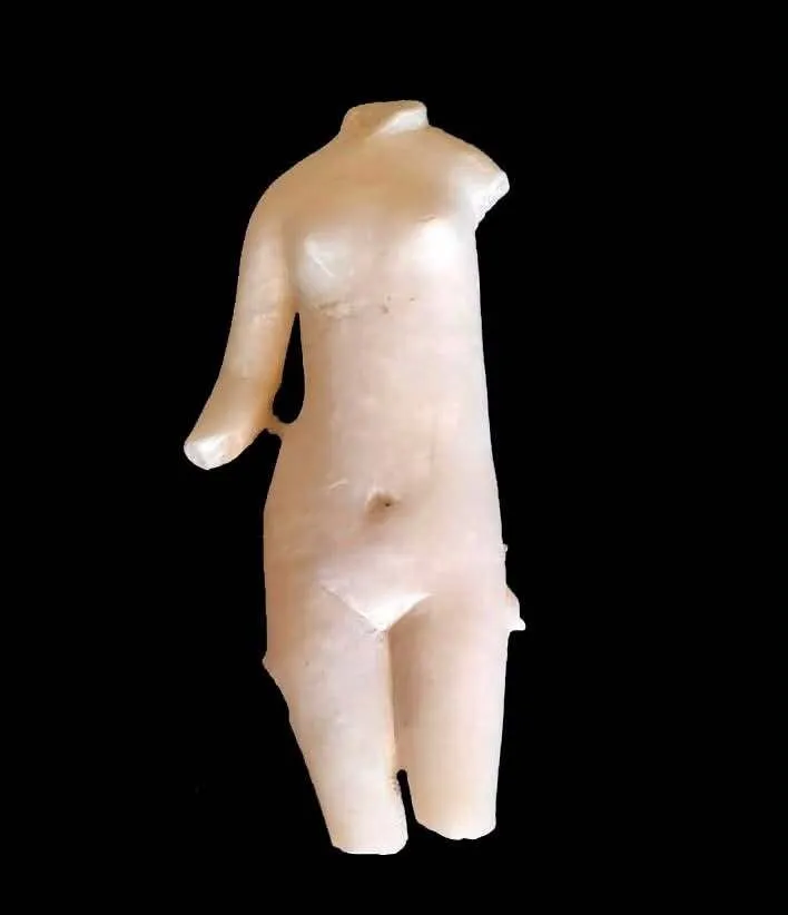 An unfinished statue of the goddess Aphrodite, who was associated with love and beauty
