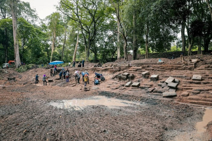 Ongoing work at one of the Angkor Thom excavations