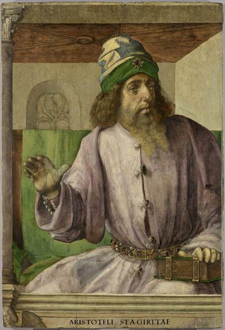 Aristotle of Stagira depicted in a Renaissance painting