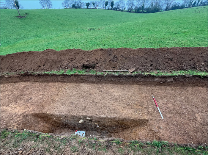 Excavation trench across the inner ditch of the Creeveroe Earthworks