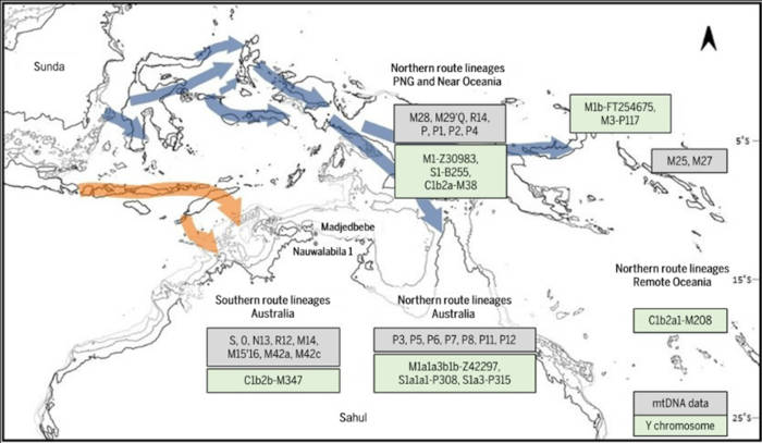Map showing continental shelves of Sunda, Sahul, and the Western Pacific