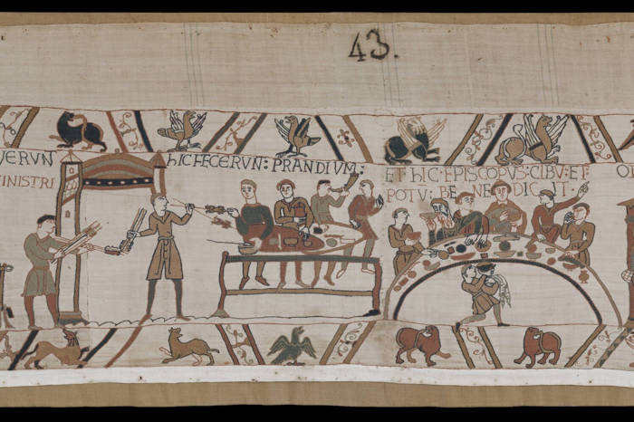 A scene from the Bayeux Tapestry