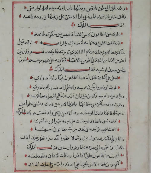 A page from Ibn Abi Hajala's (d. 1375) Dafʿ al-niqma bi-l-ṣalāh ʿalā nabī al-raḥma ("Repelling the Trial by Sending Blessings Upon the Prophet of Mercy").