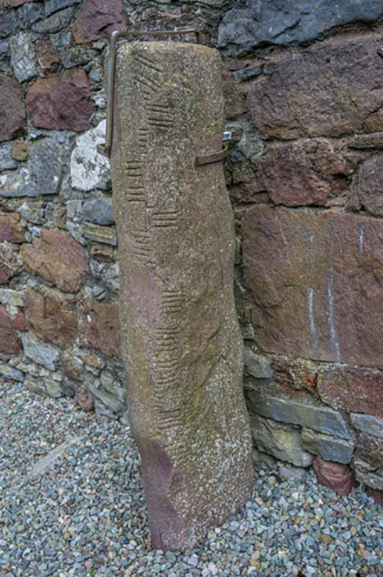 Ogham stone at Ratass, Ireland.