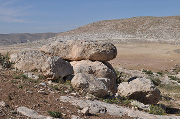 View of one of the dolmens located on one of the hills surrounding Murayghat. 
